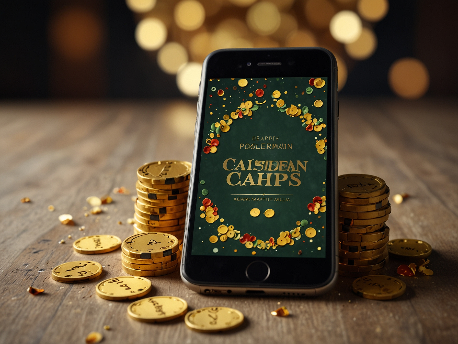 Bonus banner with coins and smartphone